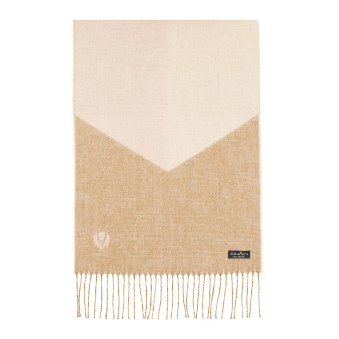 Scarf Colorblock Chevron Soft Beige