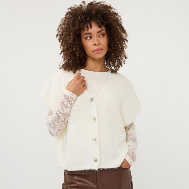 Cardigan Sleeveless Vanilla