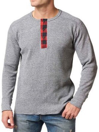 STANFIELDS Stanfields Waffle Knit Henley Shirt Mens STANFIELDS Stanfields Waffle Knit Henley Shirt Mens