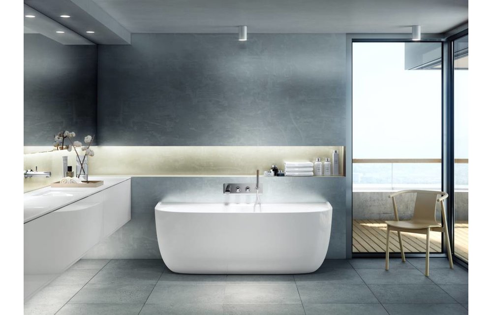 Victoria + Albert - Eldon - freestanding 'back to wall' bath with overflow