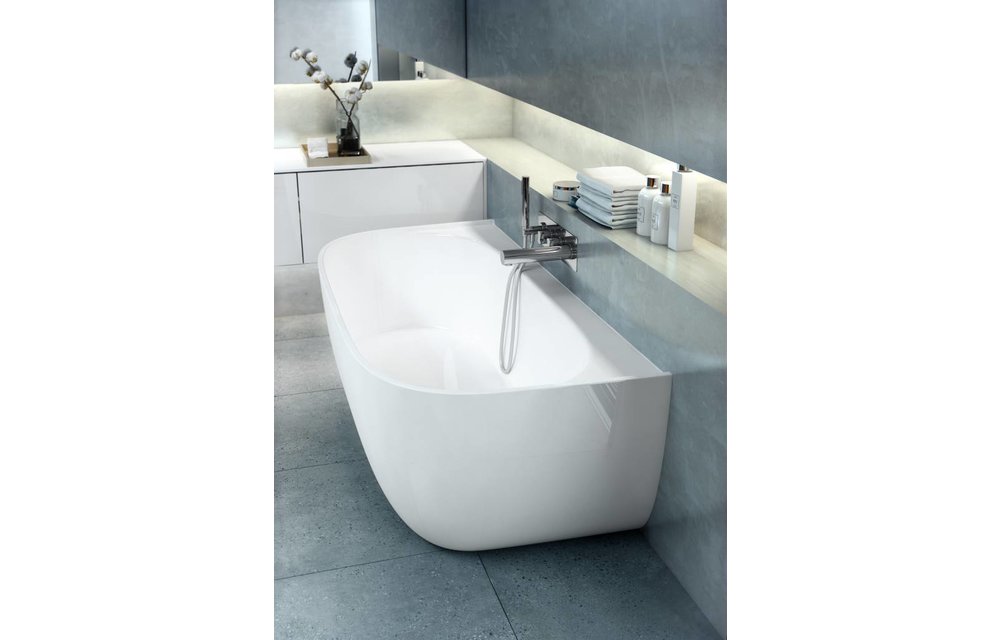 Victoria + Albert - Eldon - freestanding 'back to wall' bath with overflow