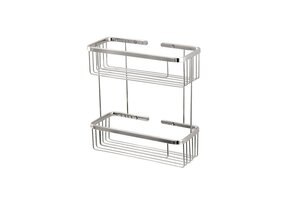 Aquabrass - Two Tier Rectangular Basket - Polished Chrome