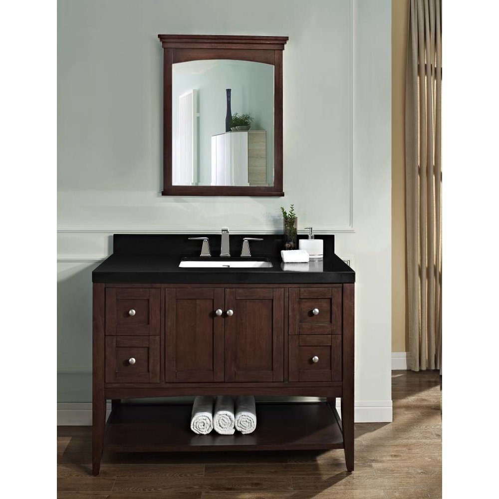 Fairmont Shaker Americana 48" Open Shelf Vanity Dupont Kitchen and