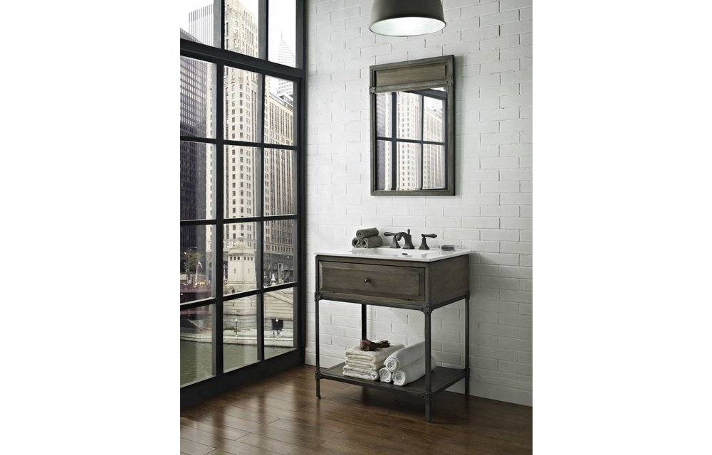 Fairmont Design's - Toledo - 30" Open Shelf Vanity - Driftwood Gray - 1401-VH30