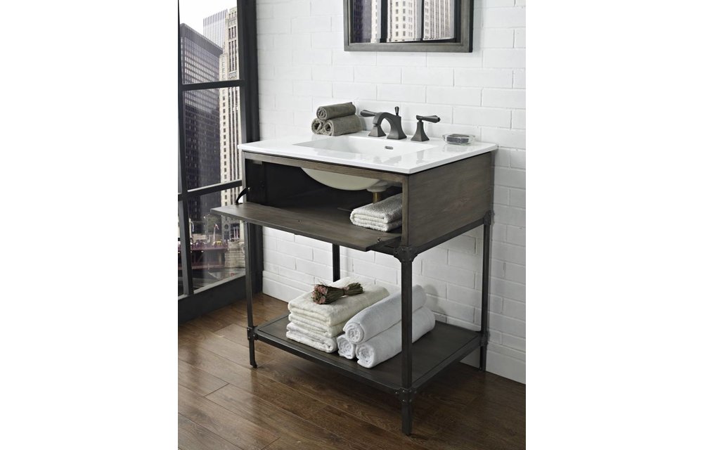 Fairmont Design's - Toledo - 30" Open Shelf Vanity - Driftwood Gray - 1401-VH30