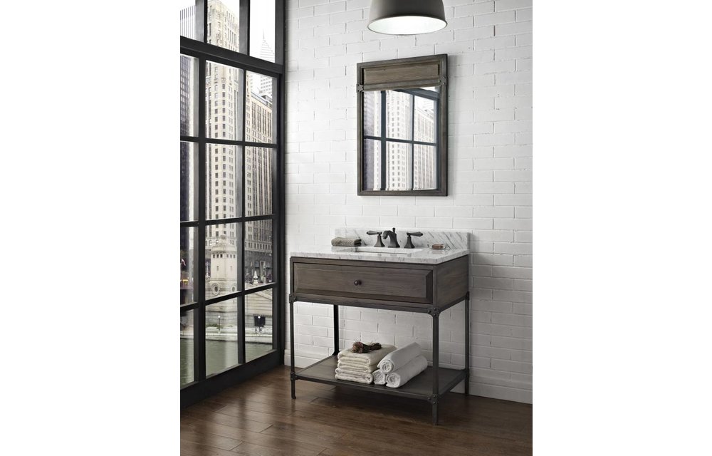 Fairmont Design's - Toledo - 36" Open Shelf Vanity - Driftwood Gray - 1401-VH36