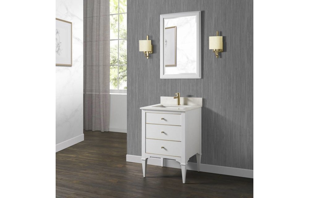 Fairmont - Charlottesville w/Brass 24" Vanity - Polar White - 1509-V24