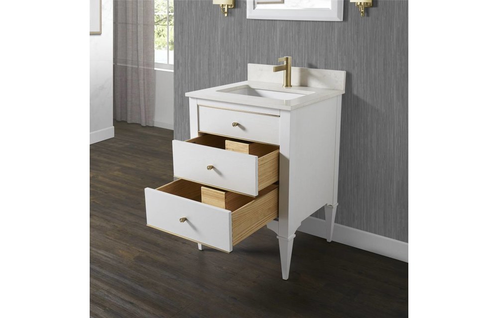Fairmont - Charlottesville w/Brass 24" Vanity - Polar White - 1509-V24