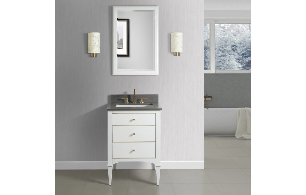 Fairmont - Charlottesville w/Brass 24" Vanity - Polar White - 1509-V24
