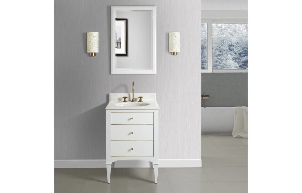 Fairmont - Charlottesville w/Brass 24" Vanity - Polar White - 1509-V24