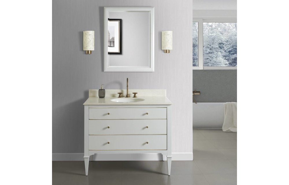 Fairmont - Charlottesville w/Brass 42" Vanity - Polar White - 1509-V42
