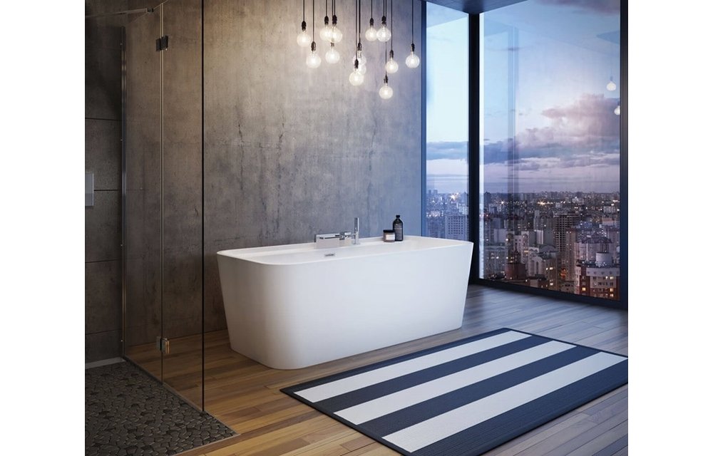 MAAX Oberto Freestanding White Bathtub Dupont Kitchen and Bath Fixtures
