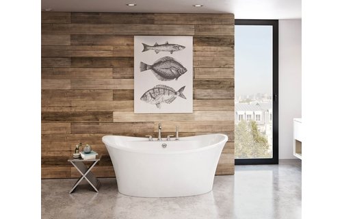 MAAX - Ariosa 6636 Acrylic Freestanding Center Drain Bathtub in White with White Skirt -