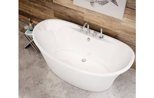 MAAX - Ariosa 6636 Acrylic Freestanding Center Drain Bathtub in White with White Skirt -