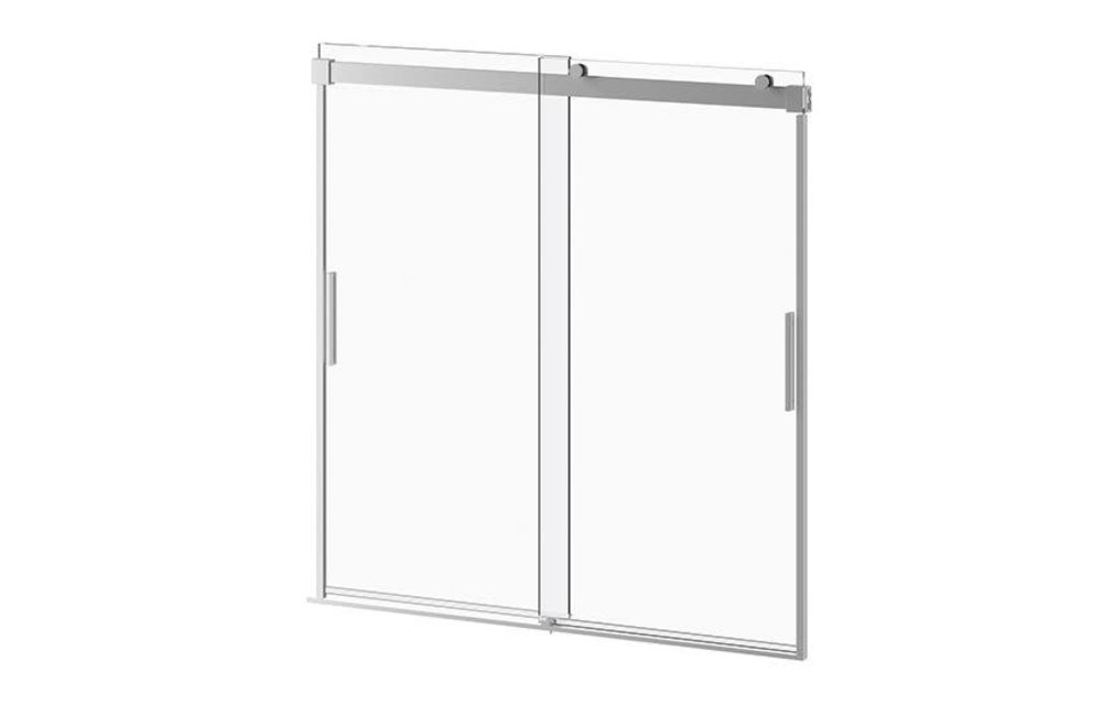 Kalia - AKCESS Bathtub Door 60'' x 60'' Chrome Clear Duraclean Glass