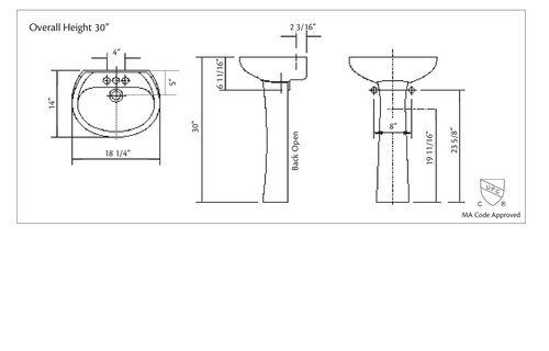Cheviot - Fiore - Pedestal Sink