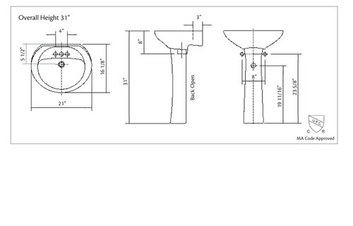 Cheviot - Fiore - Pedestal Sink