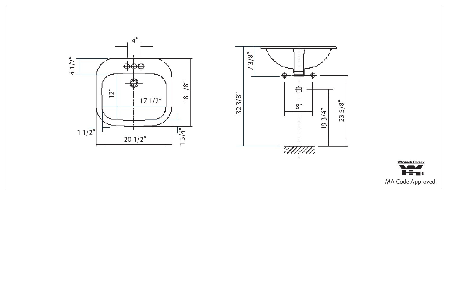 Cheviot - IBIZA DROP-IN SINK, WHITE, 4" DRILLING - 1108-WH-4