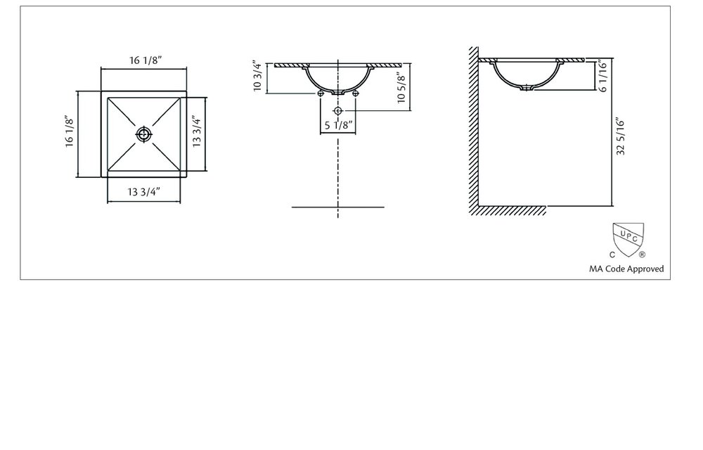 Cheviot - SQUARE DROP-IN/UNDERMOUNT SINK, WHITE - 1179-WH
