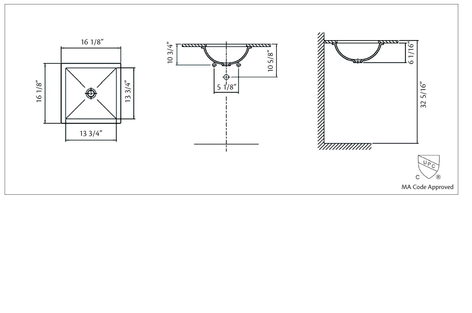 Cheviot - SQUARE DROP-IN/UNDERMOUNT SINK, WHITE - 1179-WH