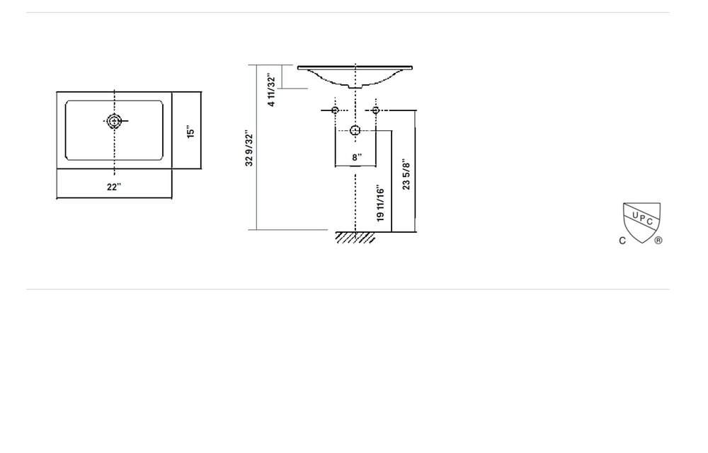 Cheviot - ESTORIL DROP-IN SINK, WHITE - 1180-WH