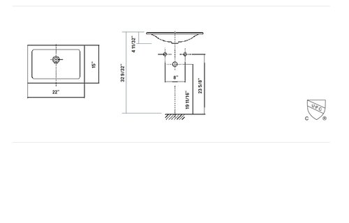 Cheviot - ESTORIL DROP-IN SINK, WHITE - 1180-WH