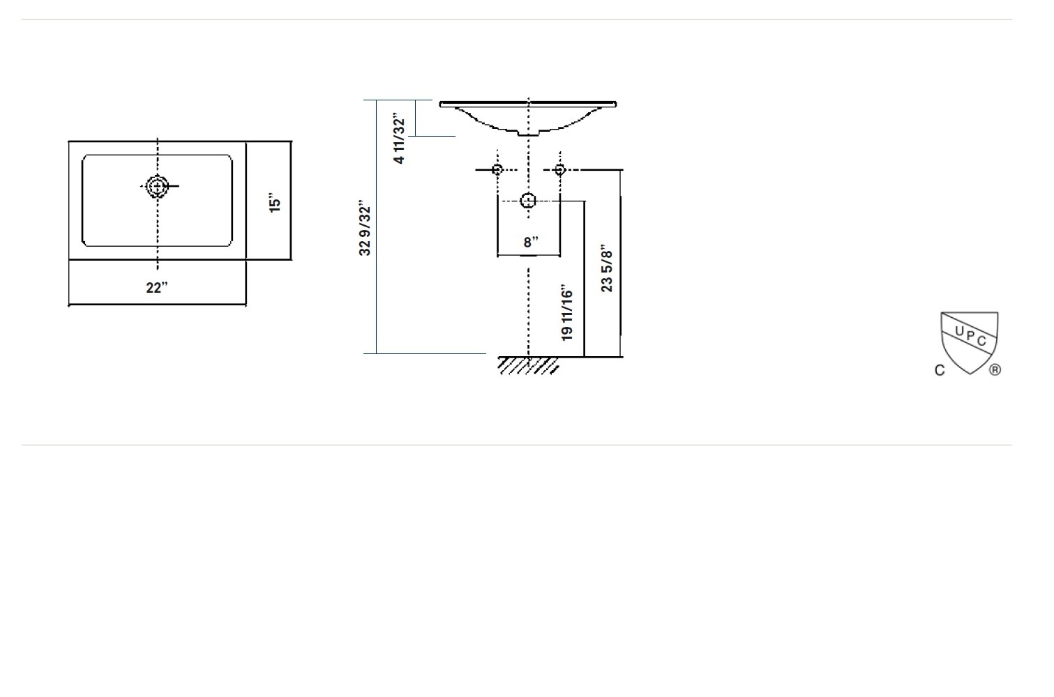 Cheviot - ESTORIL DROP-IN SINK, WHITE - 1180-WH