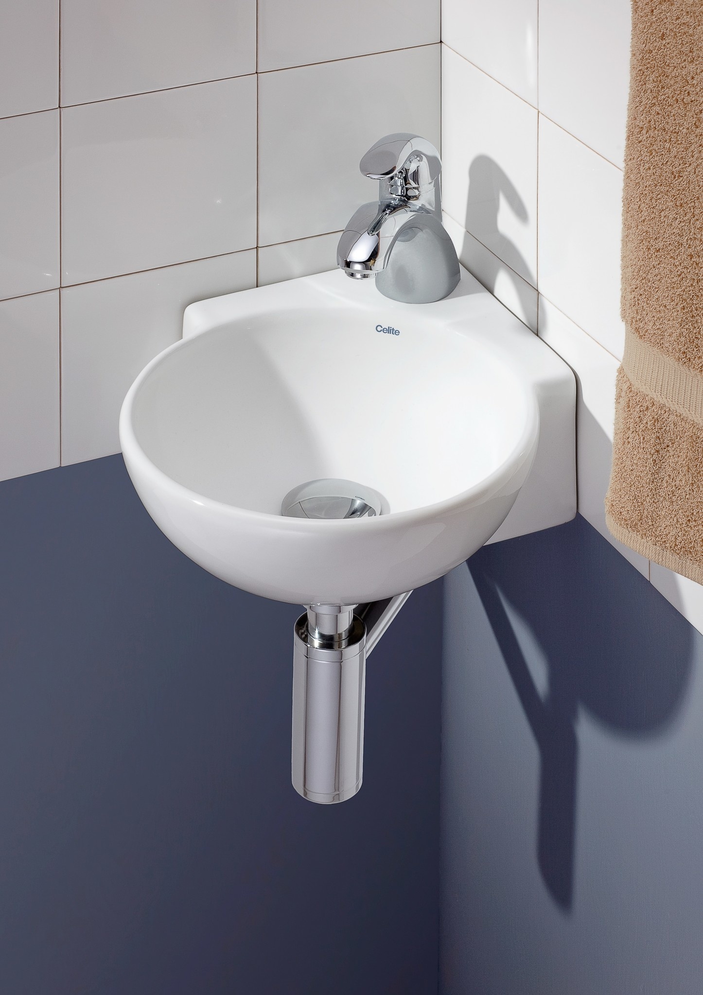 Cheviot - CORNER VESSEL/WALL-MOUNT SINK, WHITE, SINGLE HOLE DRILLING - 1349-WH-1