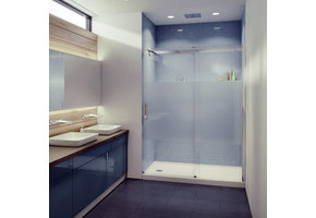 Caml Tomlin - Flow Rolling Door 48 x 74 - Brushed Nickle - Clear