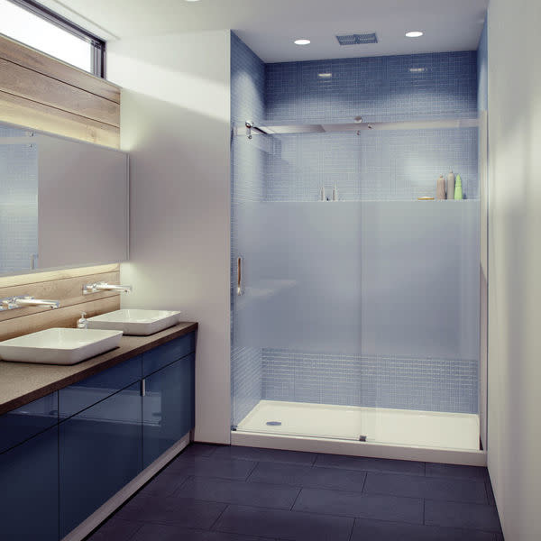 Caml Tomlin - Flow Rolling Shower Door 48 x 74 - Brushed Nickle - Clear