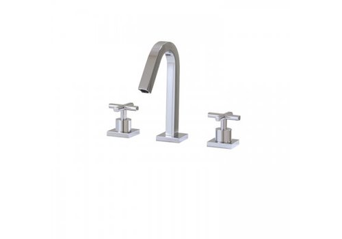 AquaBrass rectangular short w/lav faucet square Chrome