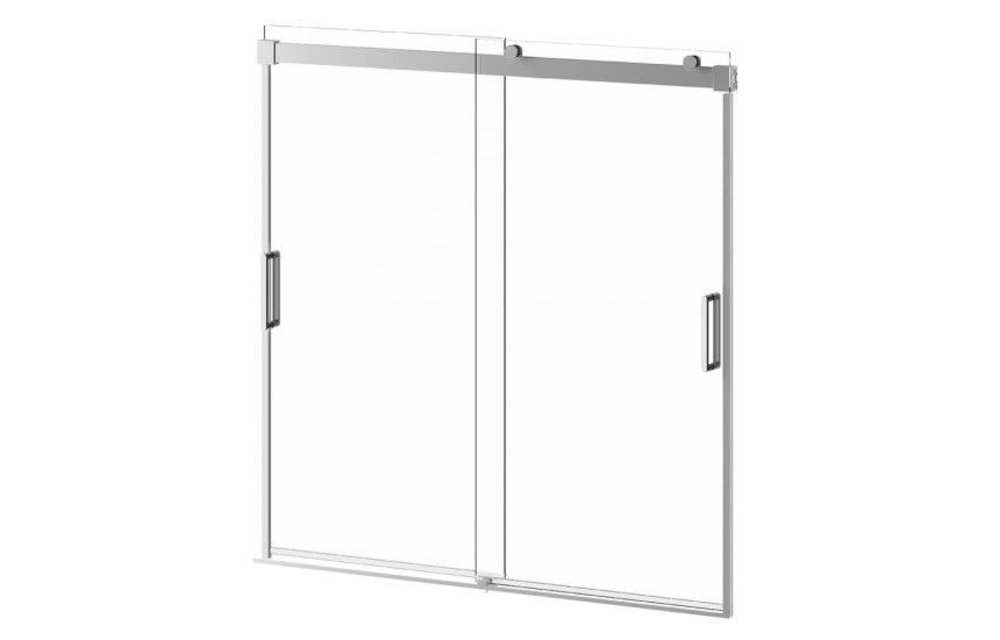 Kalia - AKCESS Bathtub Door 60'' x 60'' Chrome Clear Duraclean Glass