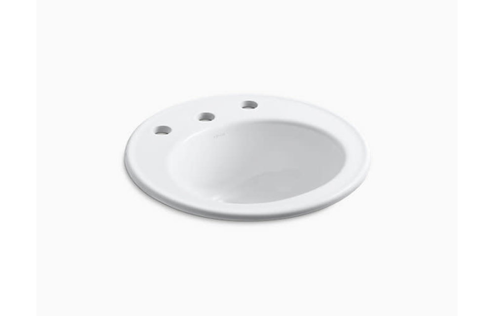 Brookline 19" Self-Rim Lav/8Cc - White