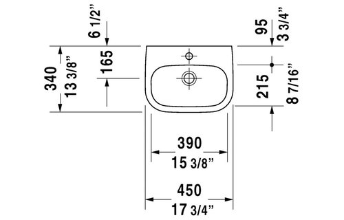 Duravit - D-Code - Handrinse basin - single hole