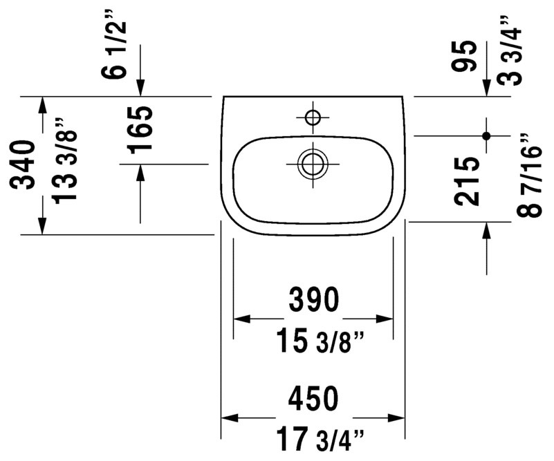 Duravit - D-Code - Handrinse basin - single hole