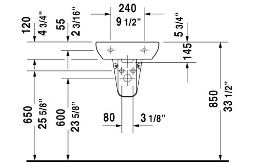 Duravit - D-Code - Handrinse basin - single hole