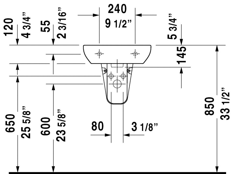 Duravit - D-Code - Handrinse basin - single hole