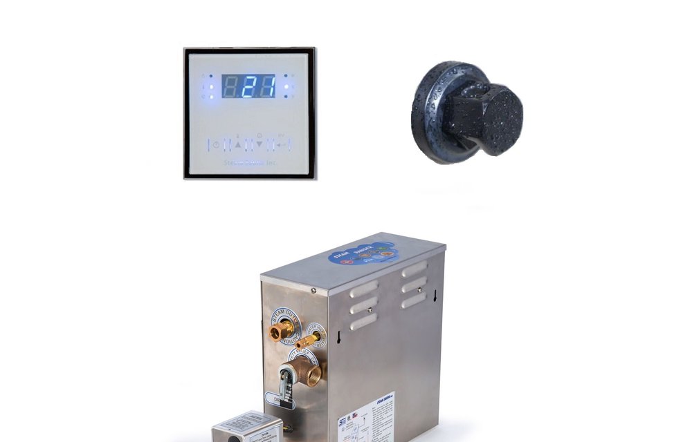 Steam Sauna - RV9 Steam System - i-Cooling/Cleaning - Bregueti Touch Control - White