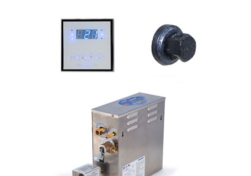 SteamSauna Steam Sauna - RV9 Steam System - i-Cooling/Cleaning - Bregueti Touch Control - White