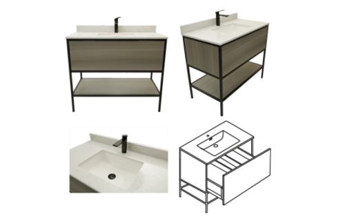 Aktuell - VANITY NATURAL OAK & COMPTOIR/LAVABO 100CM - AKK1917100KCB-C203