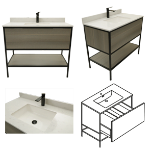 Aktuell - VANITY NATURAL OAK & COMPTOIR/LAVABO 100CM - AKK1917100KCB-C203