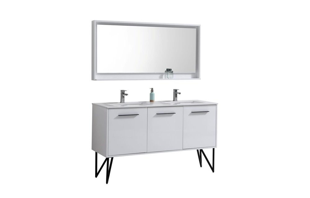 KUBEBATH - 60" Double - Bosco - Vanity + Quartz Top
