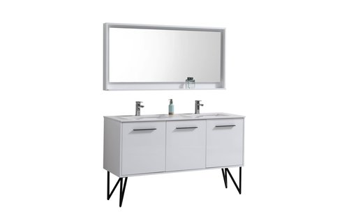 KUBEBATH - 60" Double - Bosco - Vanity + Quartz Top