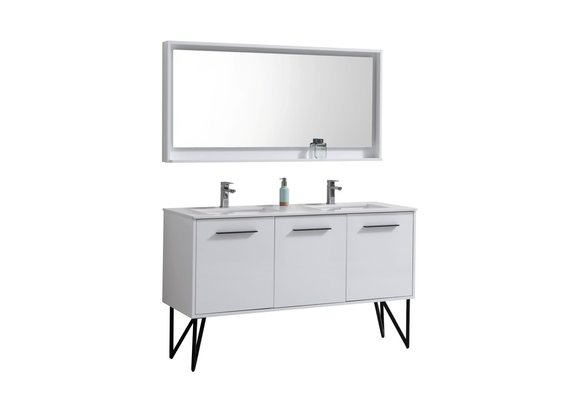 KUBEBATH - 60" Double - Bosco - Vanity + Quartz Top