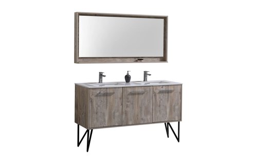 KUBEBATH - 60" Double - Bosco - Vanity + Quartz Top