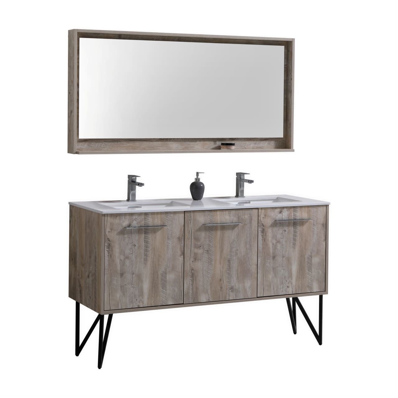 KUBEBATH - 60" Double - Bosco - Vanity + Quartz Top