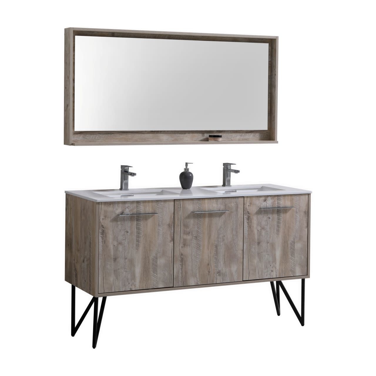 KUBEBATH - 60" Double - Bosco - Vanity + Quartz Top