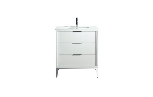 KUBEBATH - 30" - Divani - Vanity + Quartz Top (Backsplash Free)