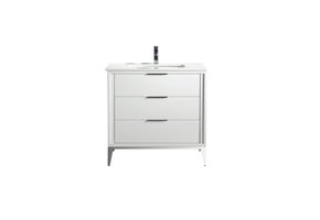 KUBEBATH - 36" - Divani - Vanity + Quartz Top (Backsplash Free)