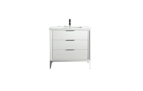 KUBEBATH - 36" - Divani - Vanity + Quartz Top (Backsplash Free)